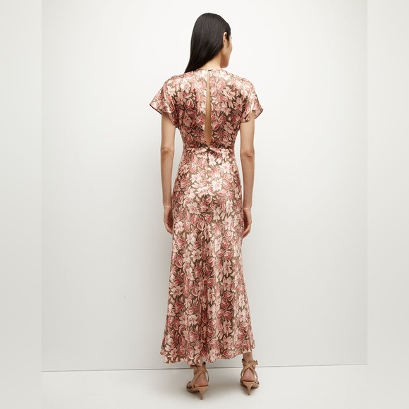 Veronica Beard Seymour Stretch-Silk Dress in Deep Ochre NWOT - Picture 4 of 9